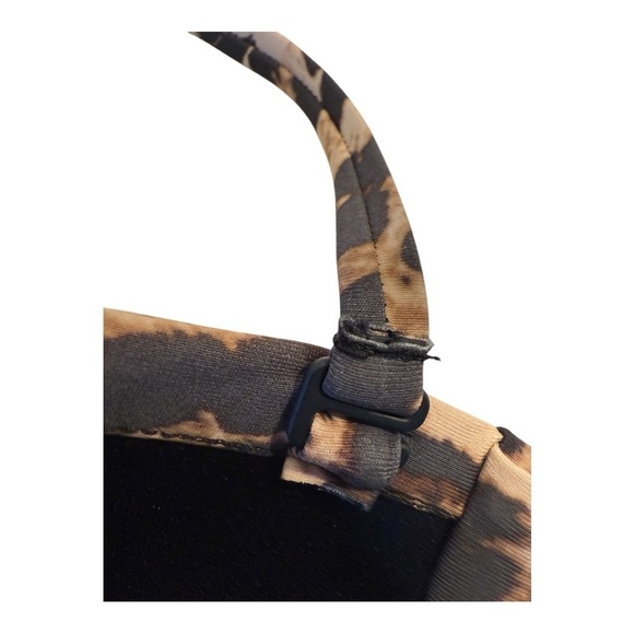 BAR III Beach Cheetah Bandeau with addl straps Tie Back Padded Bikini Swim Top - Picture 6 of 14